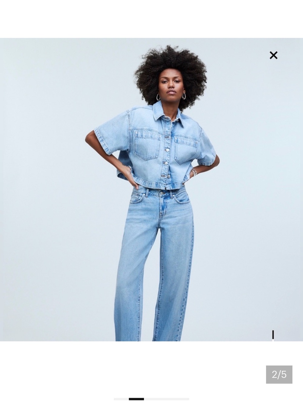Madewell Women’s Light Wash Denim Jacket - Short Sleeve - Picture 2 of 2